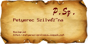 Petyerec Szilvána névjegykártya